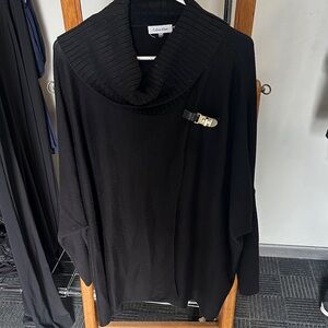 Calvin Klein Black Sweater with Buckle Accent